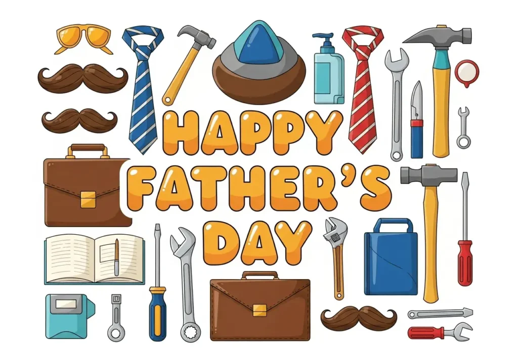 An AI-generated Happy Father's Day image showing a Father's Day collage