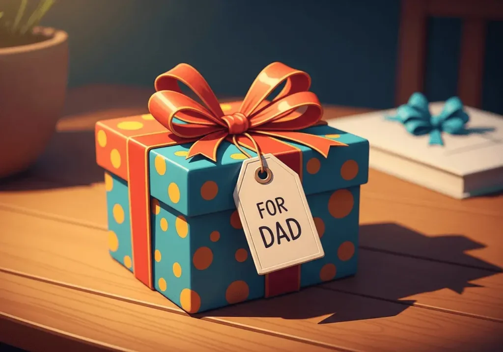 An AI-generated Happy Father's Day image showing a present