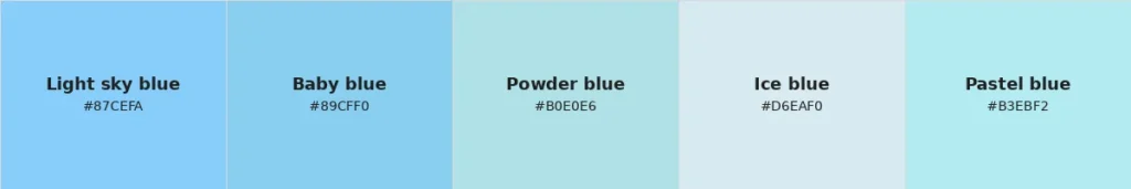 Light blue colors