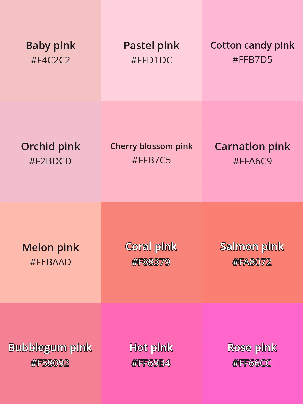 Shades of pink