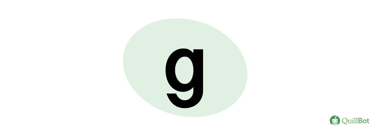 Lettre G minuscule