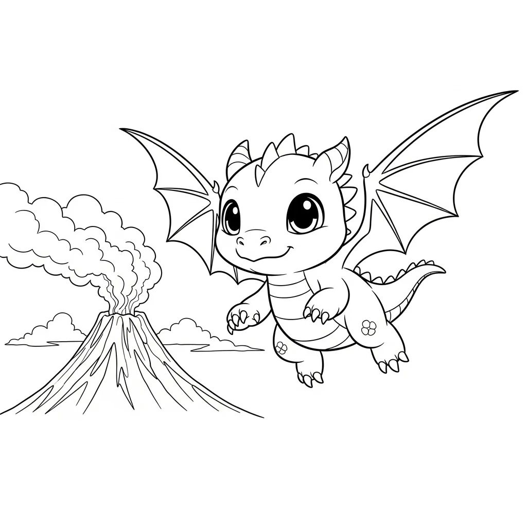 Drachen-Ausmalbild