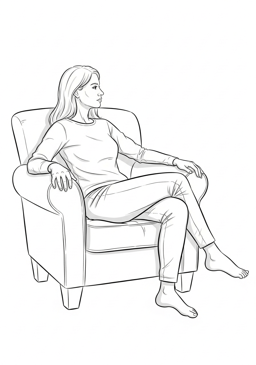 portrait de femme dans un fauteuil avec générateur de portrait ia